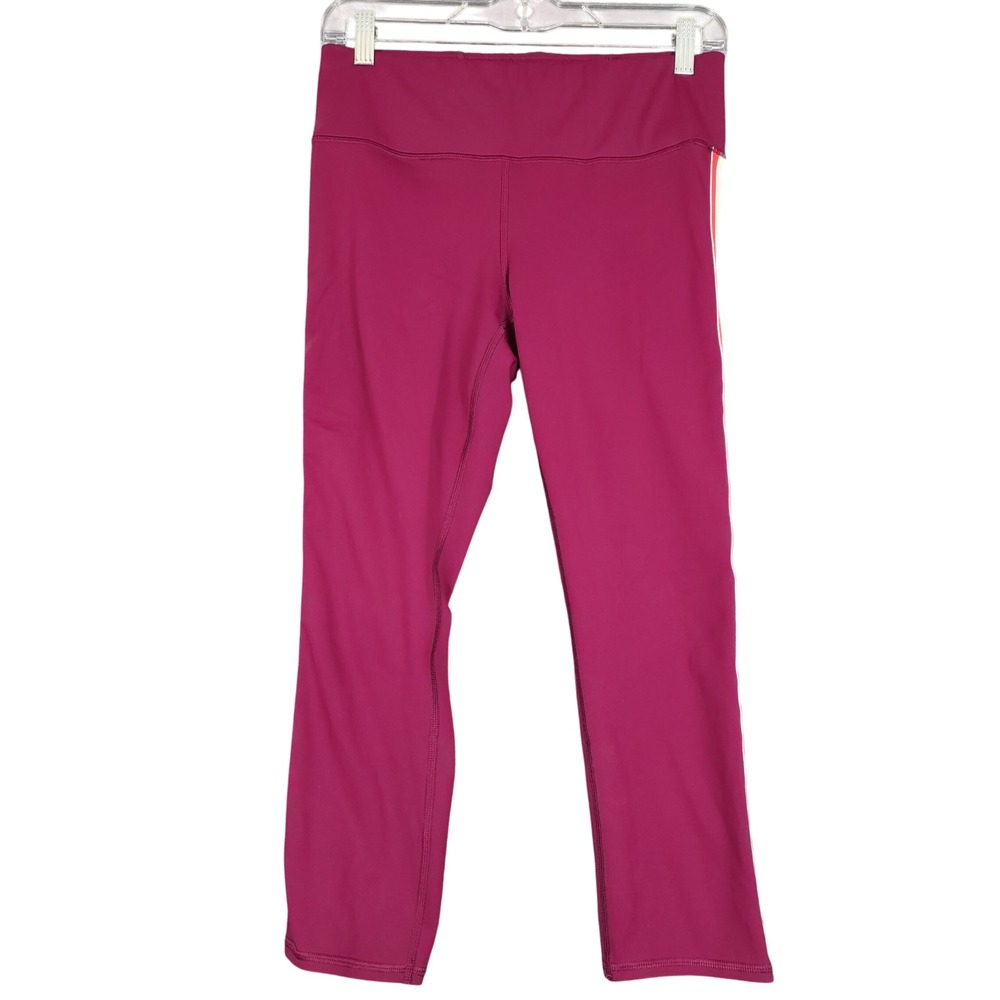 Athleta Magenta Striped Athleisure Capri Leggings Size S
